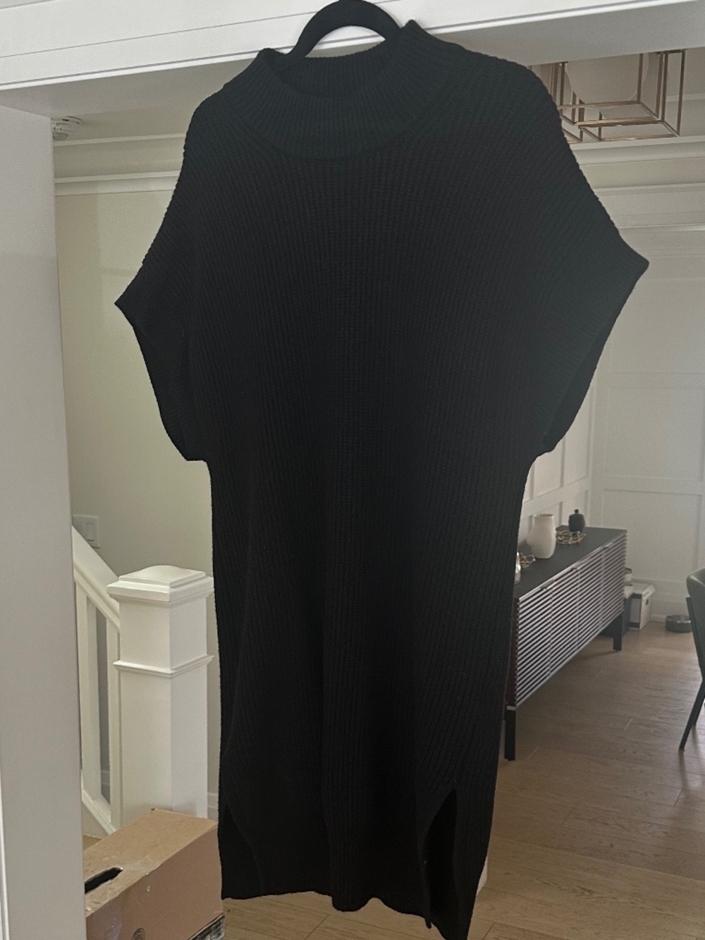 NWT - JUST FEMALE Sophie Black Chunky Rib Knit Sweater Tunic / Dress - Size L - Picture 4 of 8